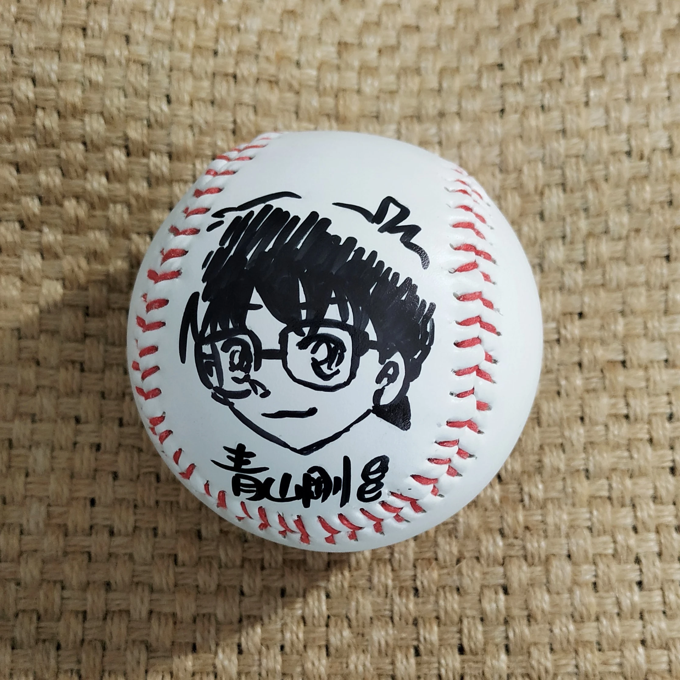 hand drawn Aoyama Gosho autographed  Detective Conan baseball rare 052019