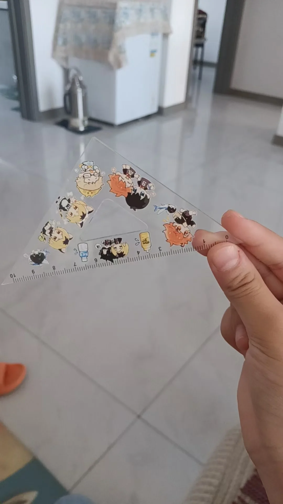 2024 Anime Ruler Set Cute Students Stationery Triangle Protractor Set Kids Gifts