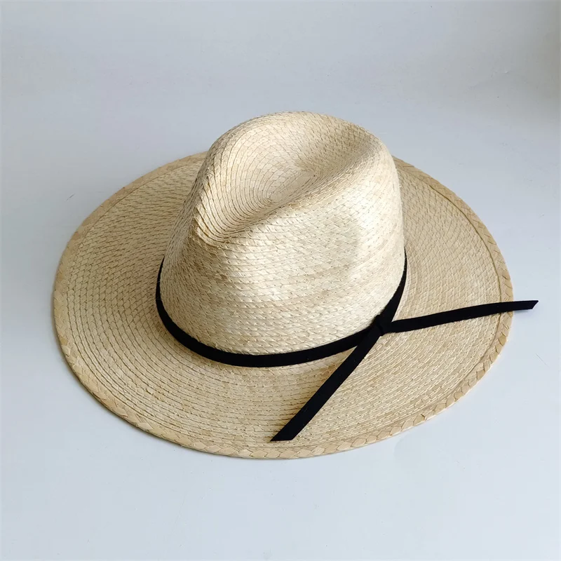 Faux Suede Cord Accessory 100% Palm Leaf for Women Natural PALM LEAF VISOR Wide Brim Sun Cap Summer Straw Beach Hat Men's