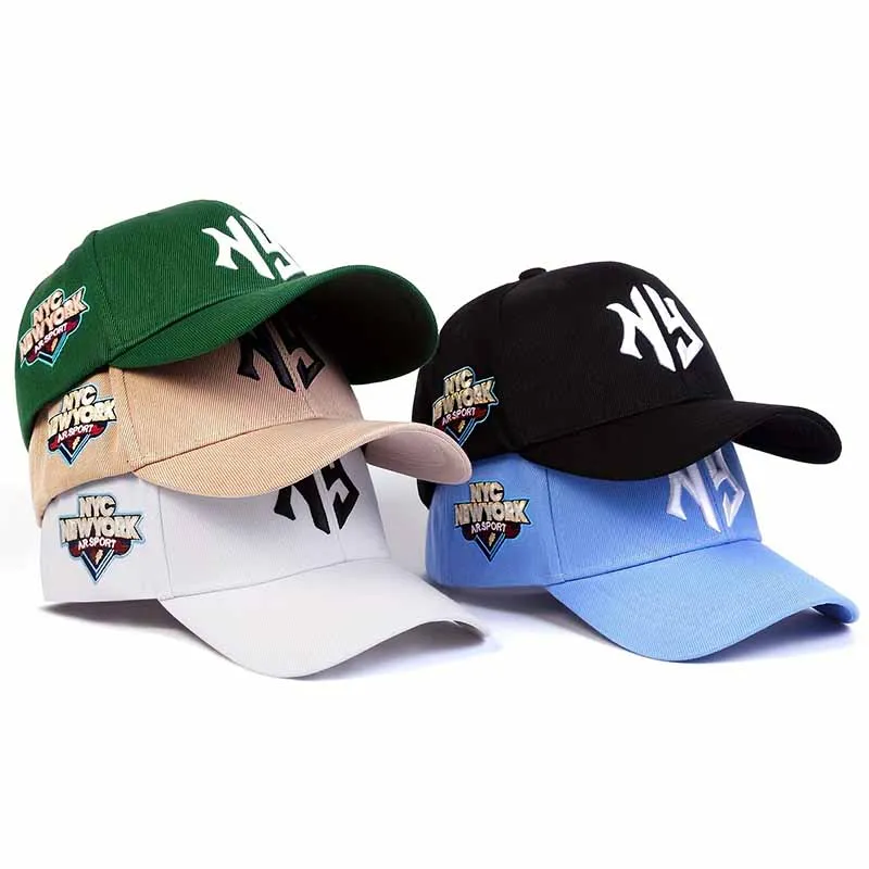 Unisex Letter NG Embroidery Side NYC NEW WORK Baseball Caps Spring and Autumn Outdoor Adjustable Casual Hats Sunscreen Hat