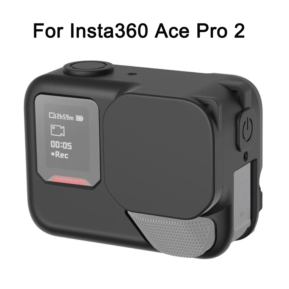 �y�Z�[�����zPuluz-insta360 ace pro 2�p�V���R���ی�P�[�X,�����Y�L���b�v�ƃX�g���b�v�t���{�f�B�J�o�[