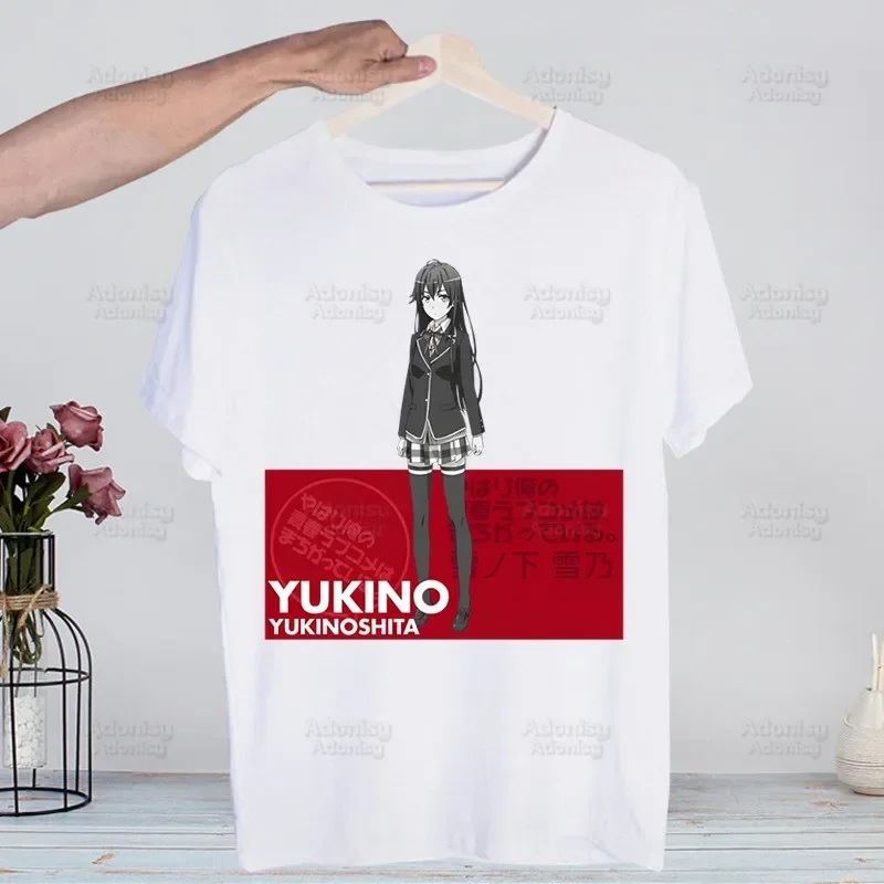 Yukinoshita Yukino T-Shirt Anime Cartoon Design Men My Teen Romantic Comedy Tee Shirt Homme Summer Tops Short Sleeve Vintage