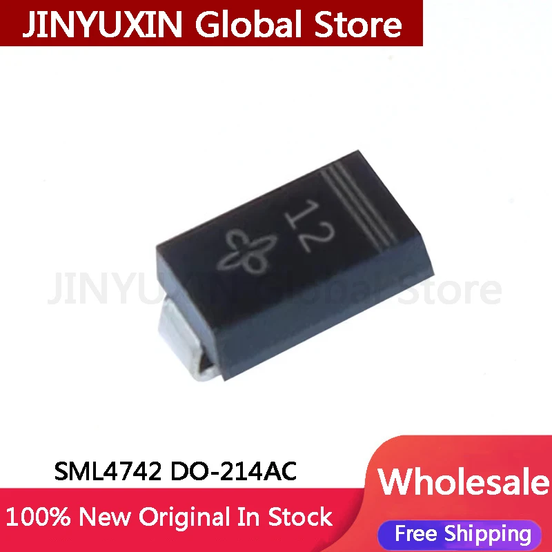 200Pcs SML4742 SMA1N4742A 1W 12V Zener Diode DO-214AC IC In Stock Wholesale