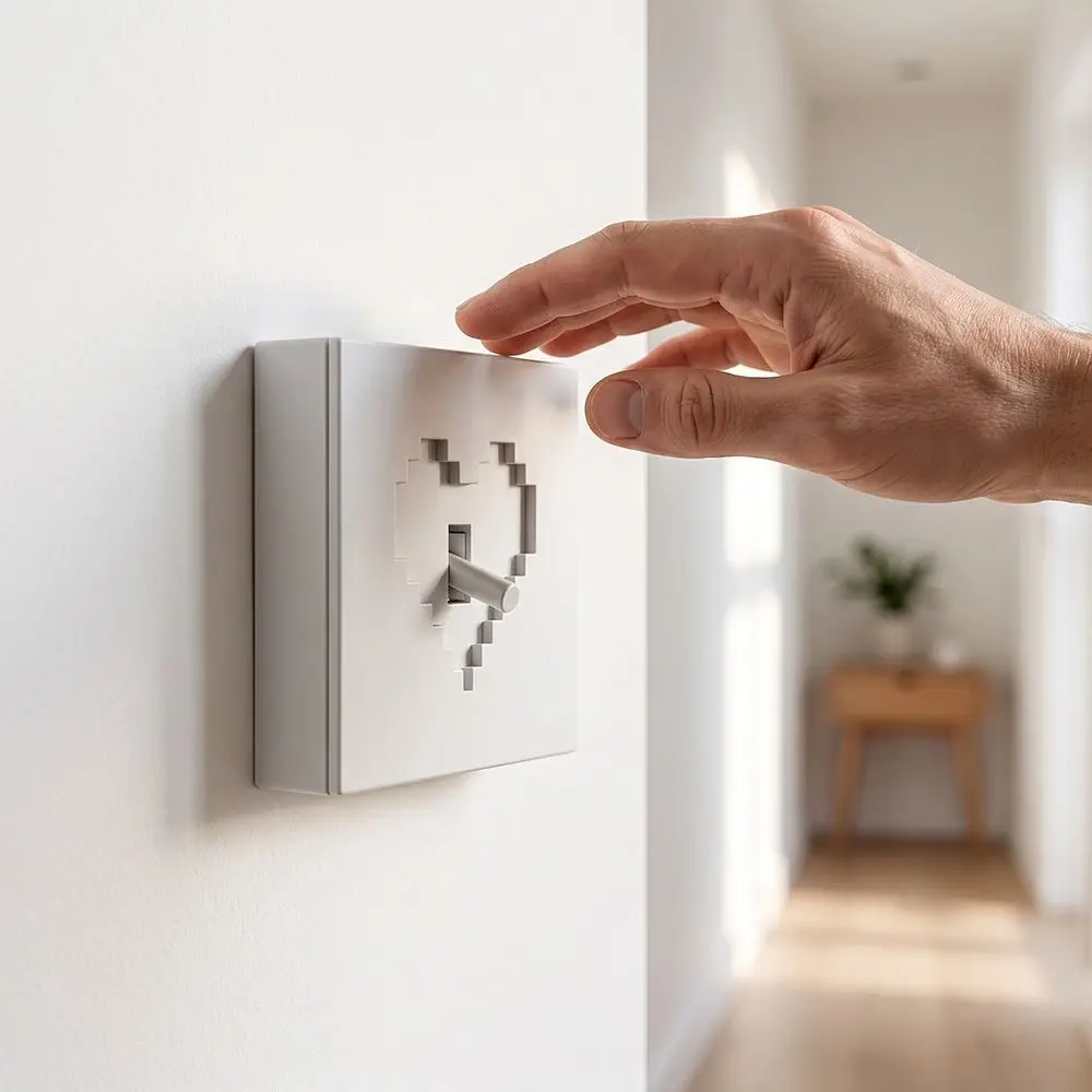 3D Printed Pixel Heart Light Switch Cover Retro Game Style Removable Wall Switch Plate Decor Shell Waterproof