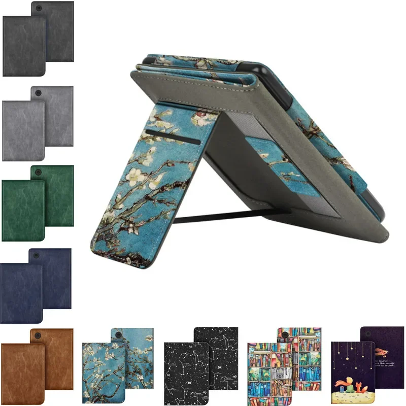 For KOBO Clara Colour/BW/2E Color 6'' EReader Case 2024 N367 Smart Cover HandStrap Stand Funda Auto Sleep/Wake Protective Shell