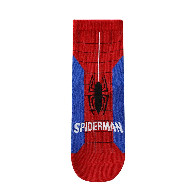 Disney-Calcetines de algodón para bebé Y niño, medias de tubo con dibujos animados de Spiderman, anime, talla 0 a 12 años, para otoño e invierno, 5 pares