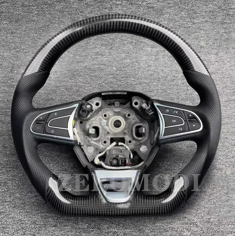 Steering Wheel Carbon Fiber LED Shift Lights LCD Display Led Performance For Renault SM6 2013 2014 2015 2016 2017 2018 view 6