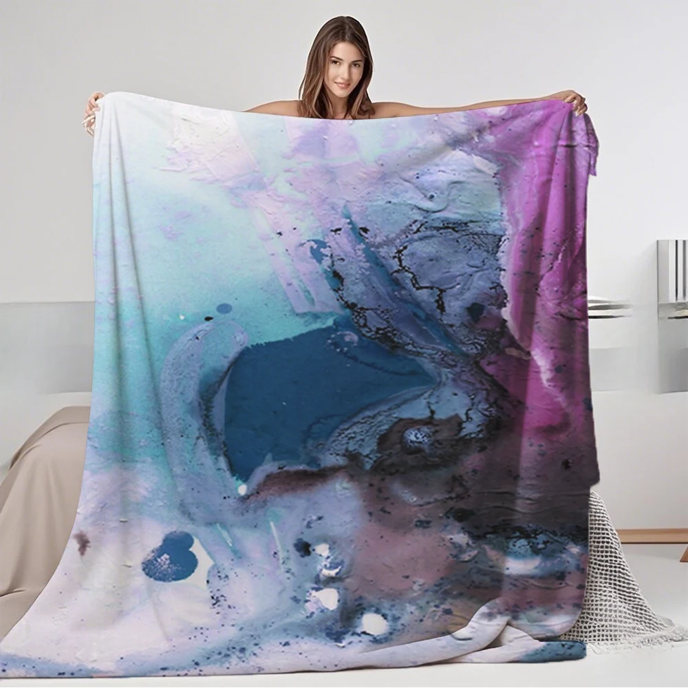 

Fashionable and simple Summer Fleece Blanket Abstract Watercolor Painting bedspread throw blanket Wrinkle-resistant Blankets for
