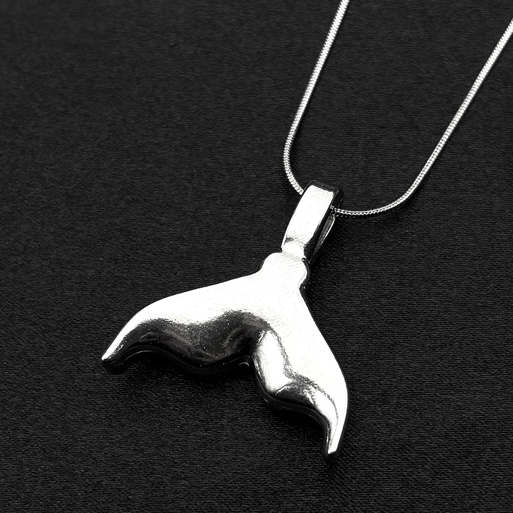 Whale Tail Pattern Pendant Necklace For Women Men Stainless Steel Silver Color  Hiphop Male Party Wedding Choker Jewelry Gifts