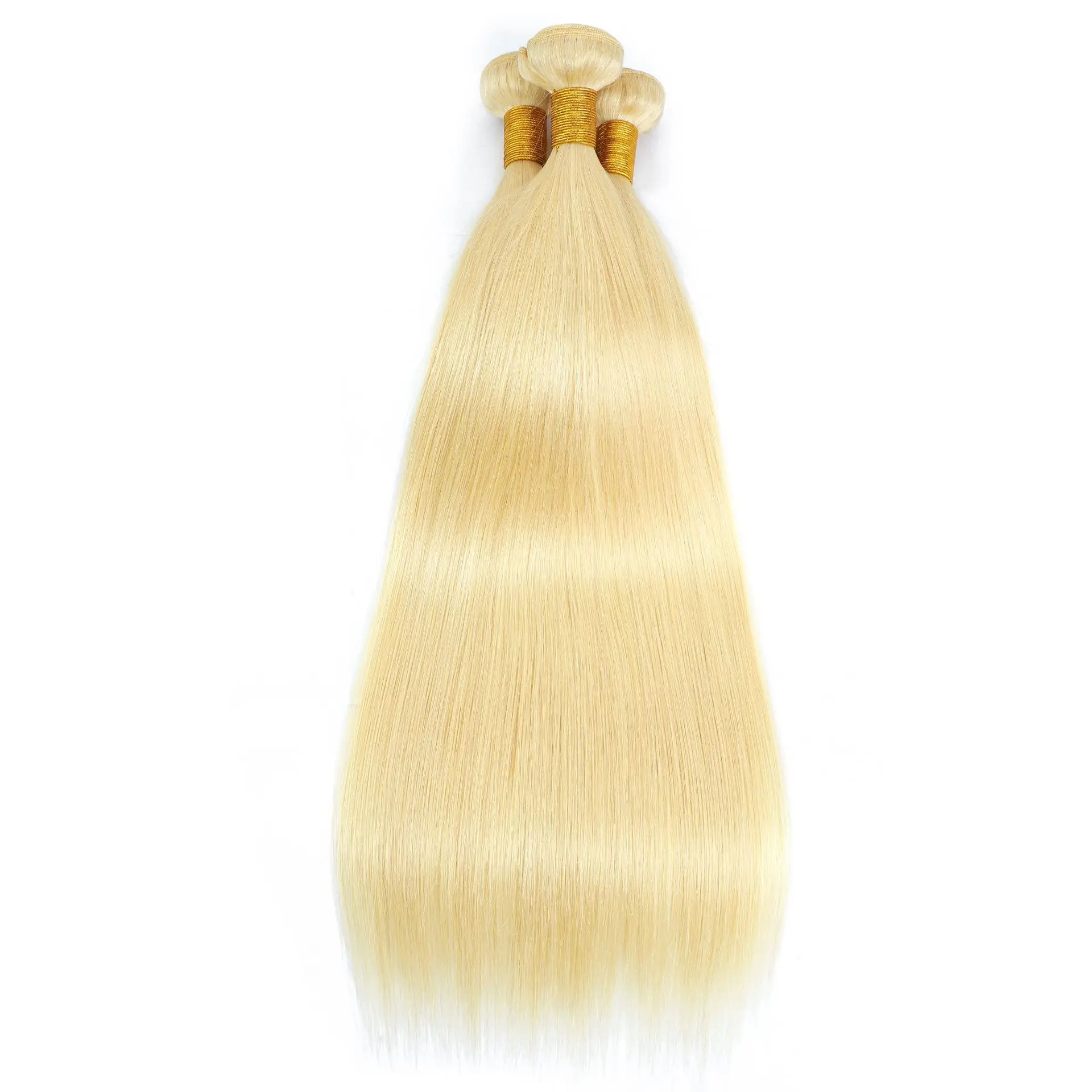 

Blonde 63 Straight Human Hair Wig Real Hair Extensions Full Head Hairpiece for Hair Loss And Thin Hair Treaent