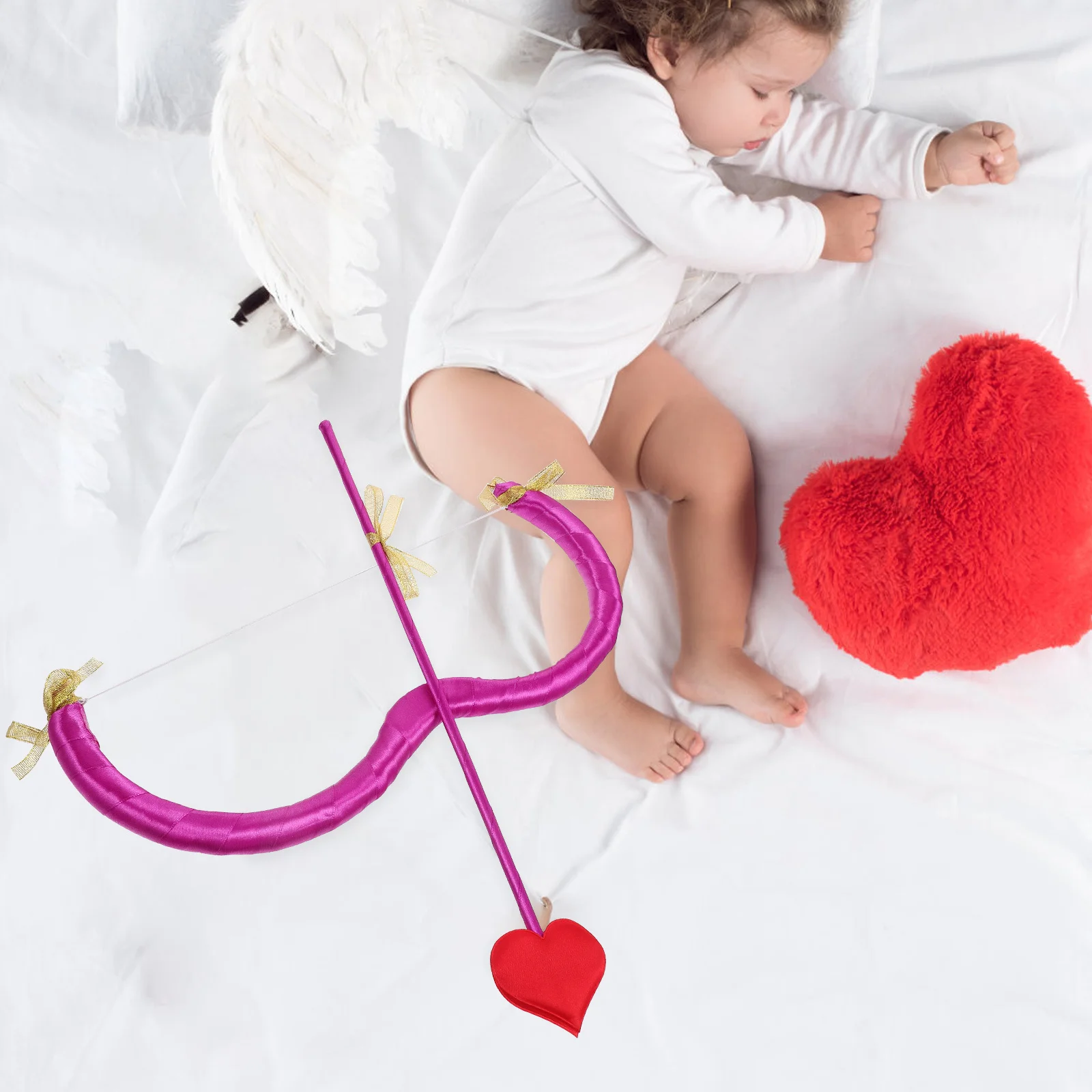 1Set Cupid Bow and Arrow Prop for Valentine Costume Party Cute Arch Design Cosplay Accessory Dance Event Centerpiece Decoration