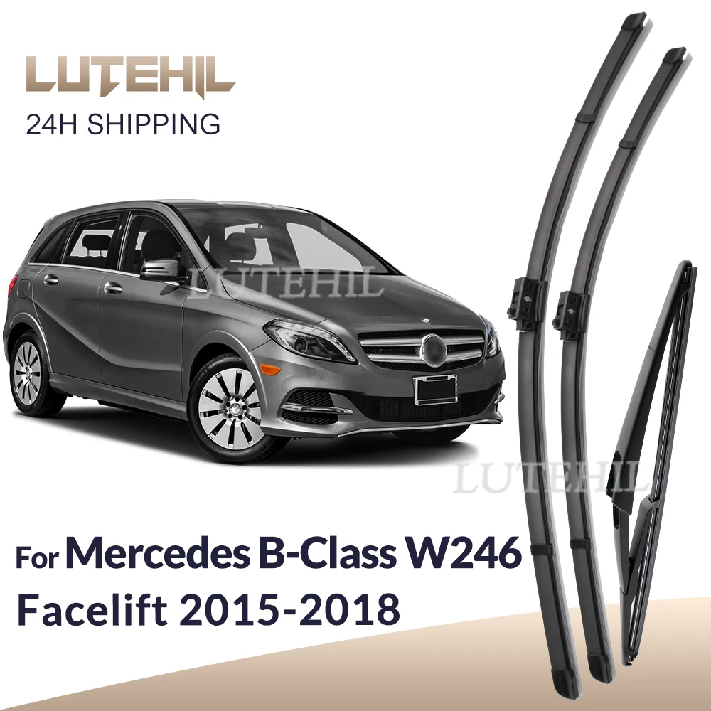 

LUTEHIL Wiper For Mercedes Benz B-Class W246 Facelift 2015-2018 Front&Rear Wiper Blades Windshield Windscreen Window26"+19"+10"