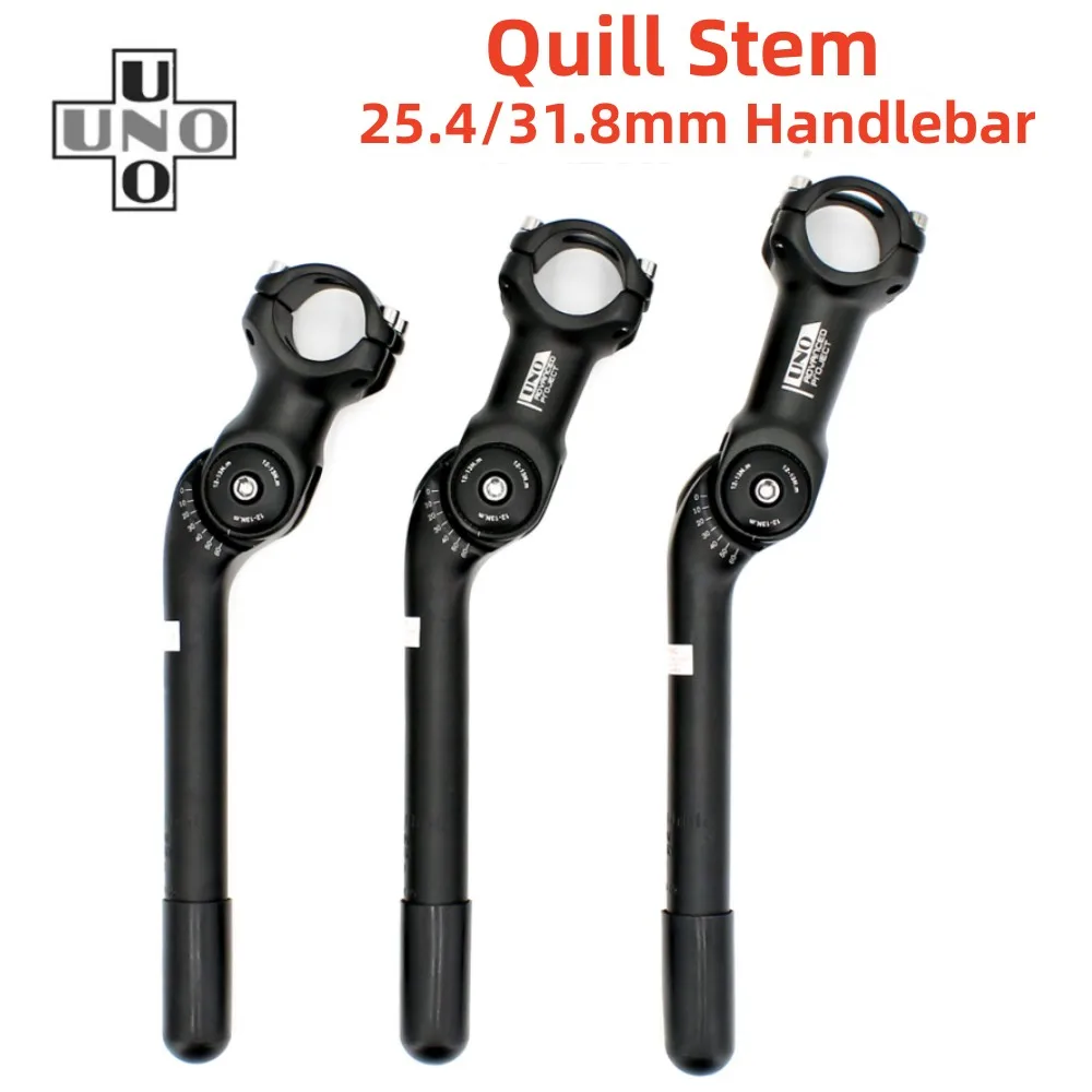 

UNO Quill Stem Adjustable Bike Stem 31.8/25.4mm Handlebar Power 0-60 Degree Off Road Adjust Power Parts Riser 22.2/25.4mm Quill