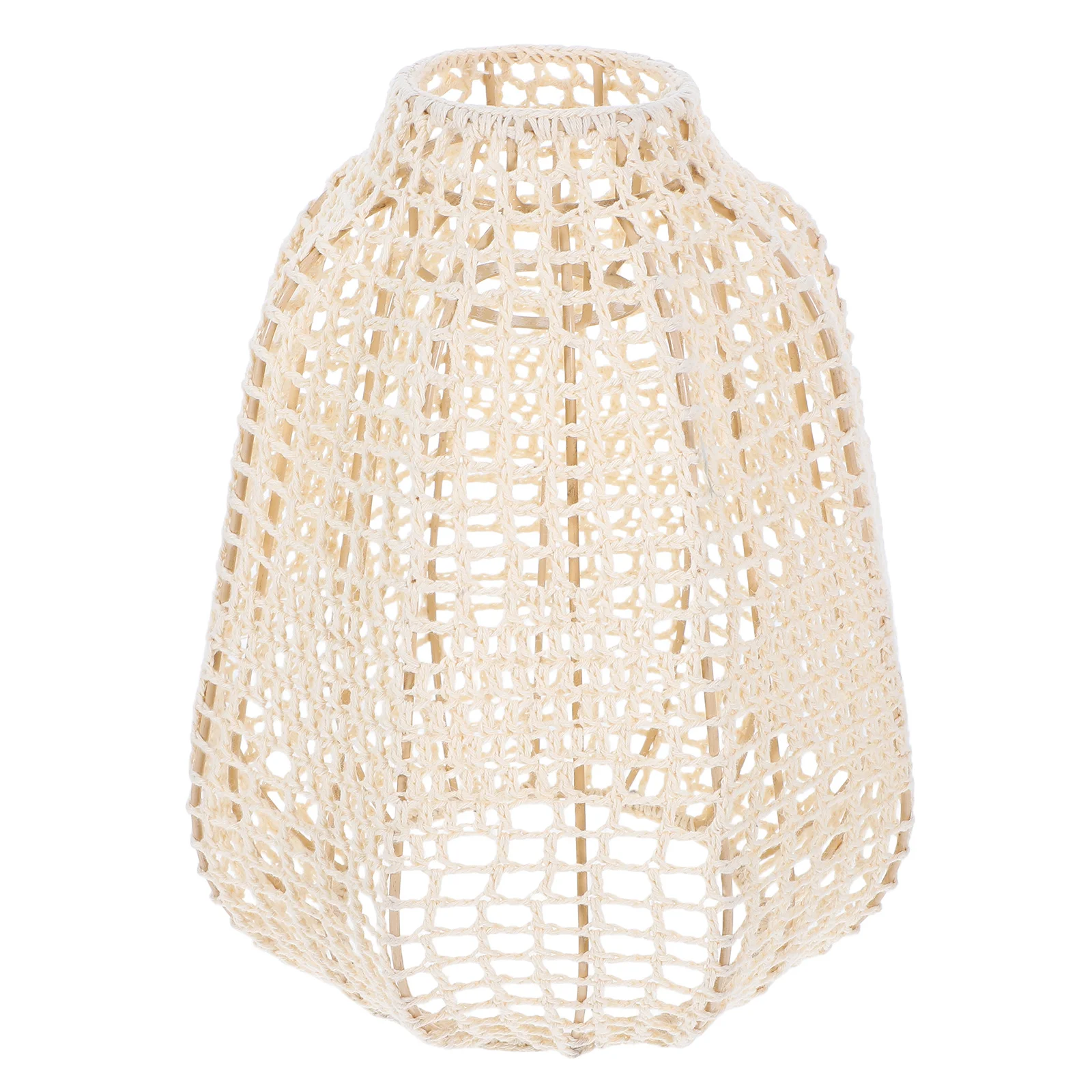 

Cotton Rope Woven Lampshade Boho Handmade Pendant Light Cover for Ceiling Floor Table Lamp Decorative Shade Rustic Macrame Cage