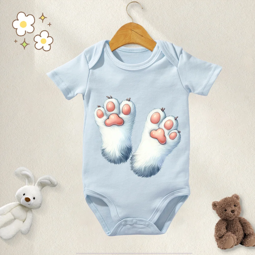 100% Cotton Baby Onesie Bodysuit Happy Easter Bunny Egg For 0 To 12 Months Newborn Short Sleeves Romper Onesies Baby Clothes