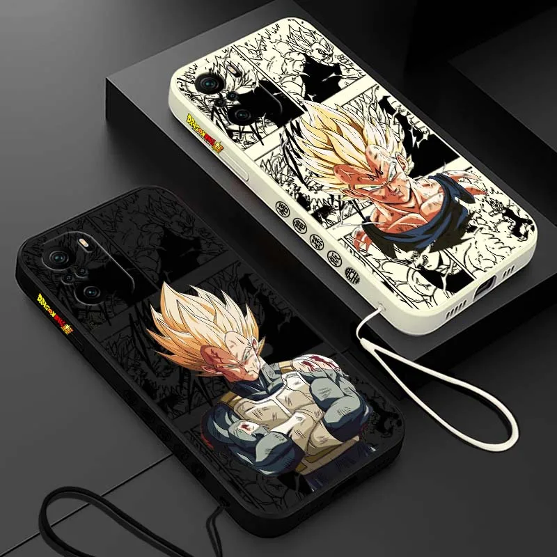

D-Dragon Ball Anime Vegeta Cool Cover For Xiaomi Redmi Note 14 13 12 11 10 9 8 Pro Plus 4G 5G Liquid Left Rope Phone case