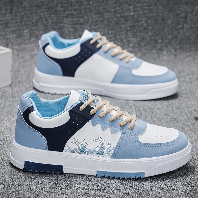 Men's Low Top Sneakers Lace Up Comfortable Casual Outdoor Sports Walking Shoes Fashion Design Cushioned Sole