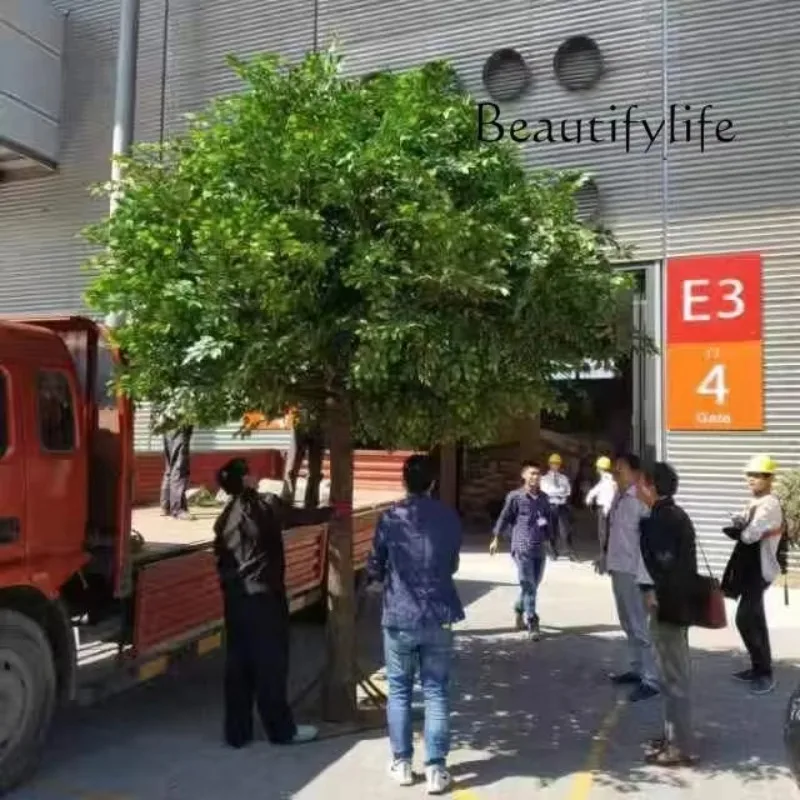 X36 False Tree Large Simulated Banyan Tree Green Plant Landscaping Indoor Living Room Decoration Floor Landscape Landscaping Tre