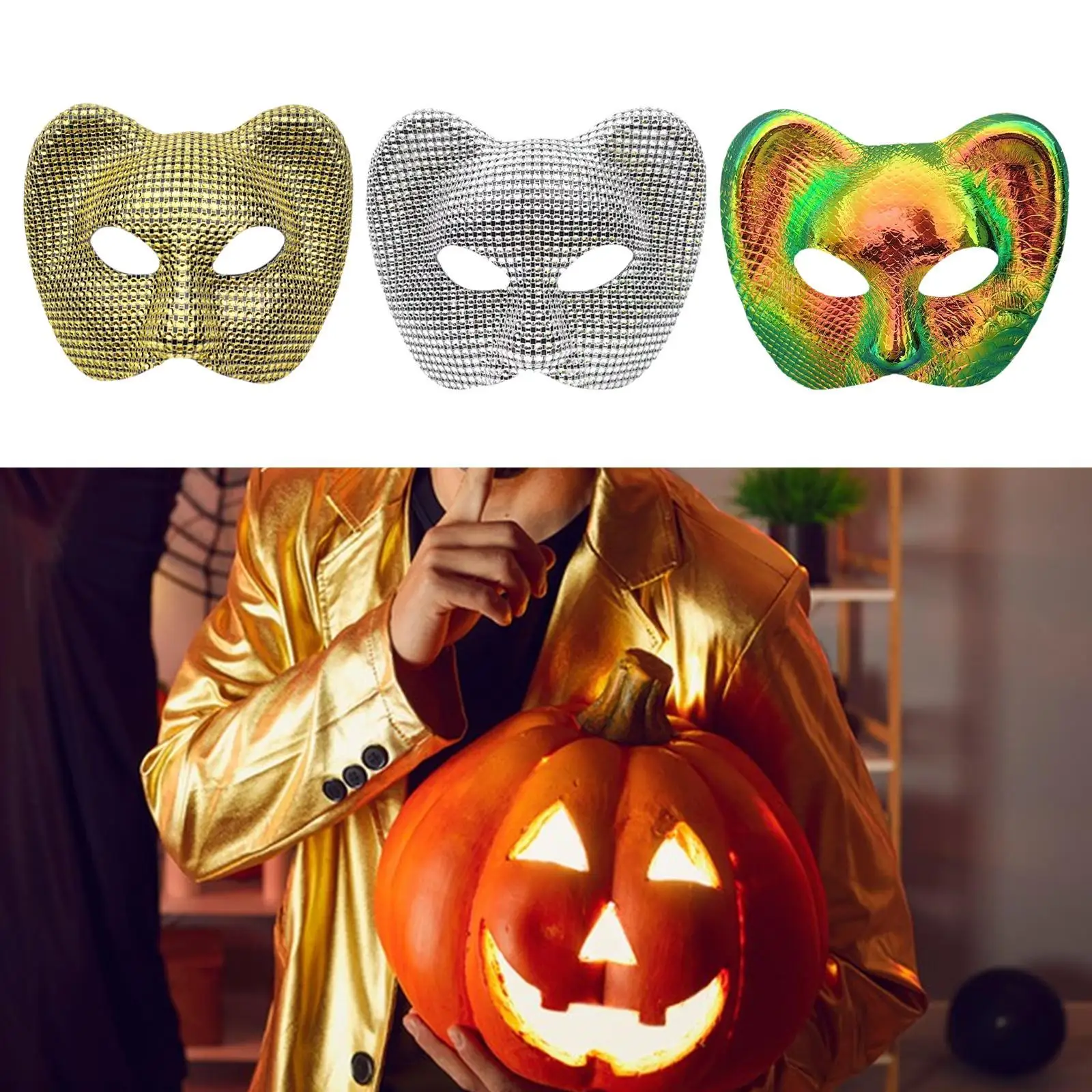 Leopard Mask Half Face Mask for Party Role Play Stage Performance Prom Men Women