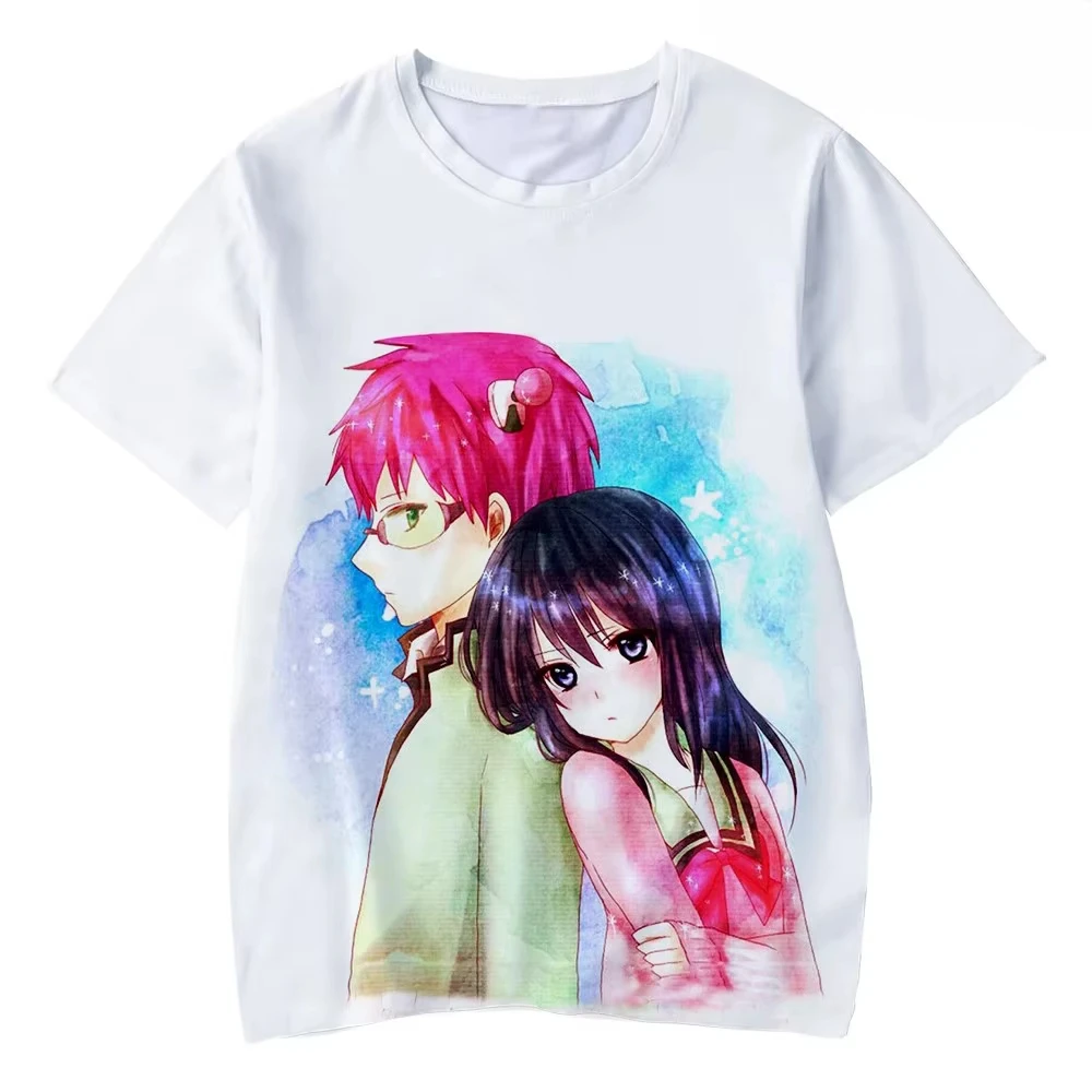 Saiki T-shirt Streetwear Trendy Cotton Oversized Unisex Fashion Vintage Hip Hop Print T-shirts Couples hot product Classic soft