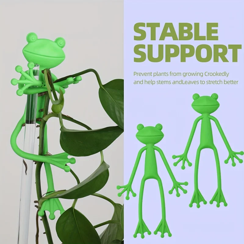 2pcs Frog Plant Holder Cute Frog Embrace Plant Climbing Fixed Clips Multi-Purpose Frog Flower Pot Decoration Garden Accessories