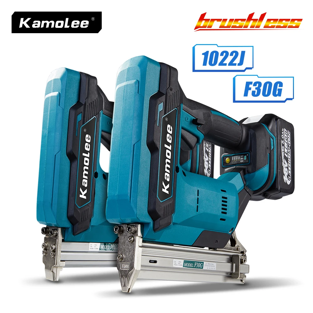 

Kamolee Brushless F30G/1022J Electric Concrete Nail Gun Stapler Nailer Woodworking Lithium Battery For Makita