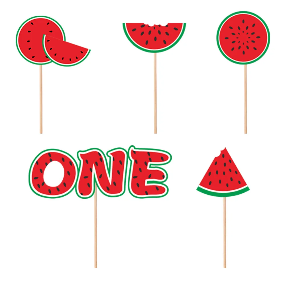 One in a Melon Cake Topper 1st Birthday Party Decor Watermelon Cake Cupcake Decor Watermelon Themed Baby Kids Party Supplies