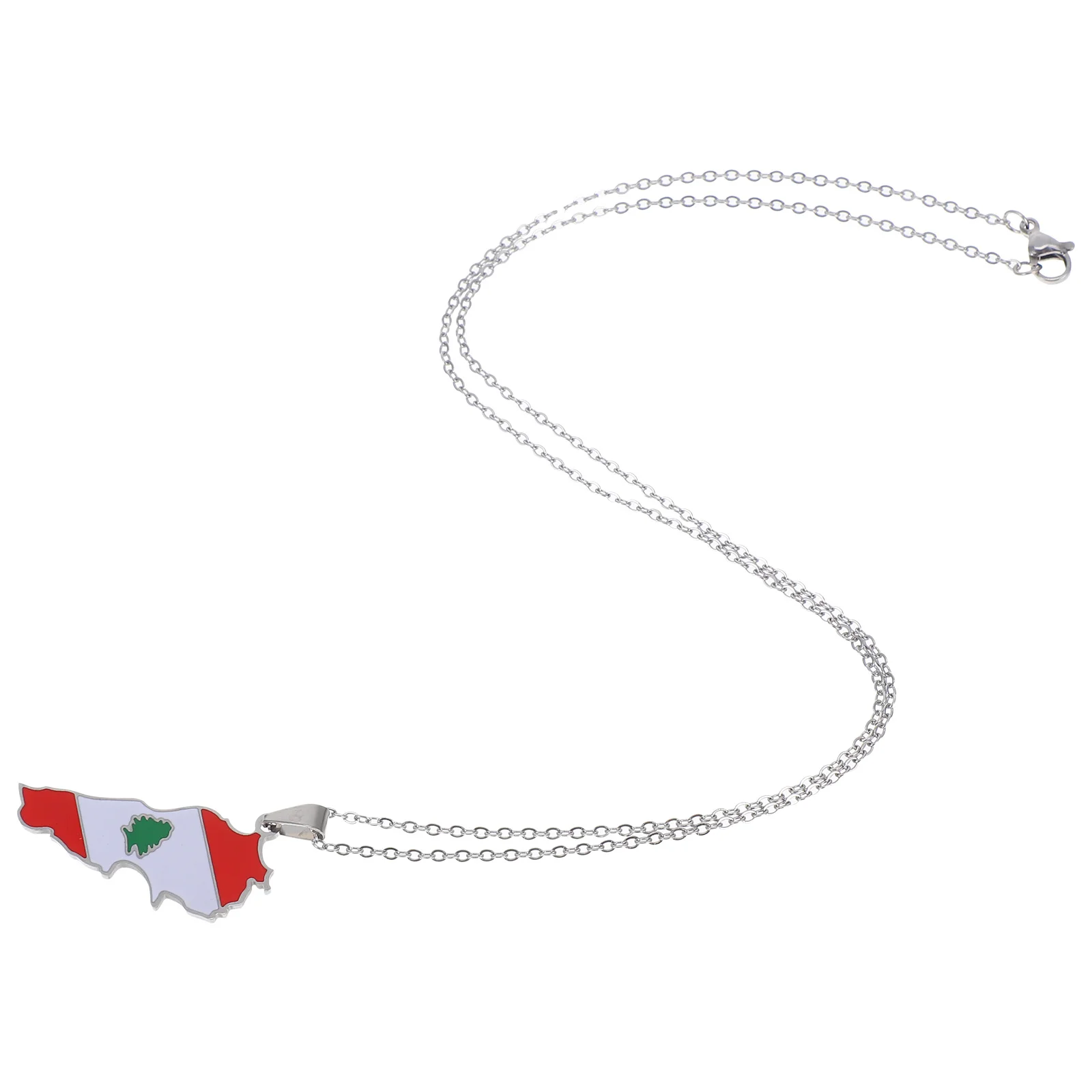 

Lebanon Flag Pendant Necklace Lightweight Comfortable Lebanon Map Pendant Necklace for Daily Wear Patriotic Jewelry