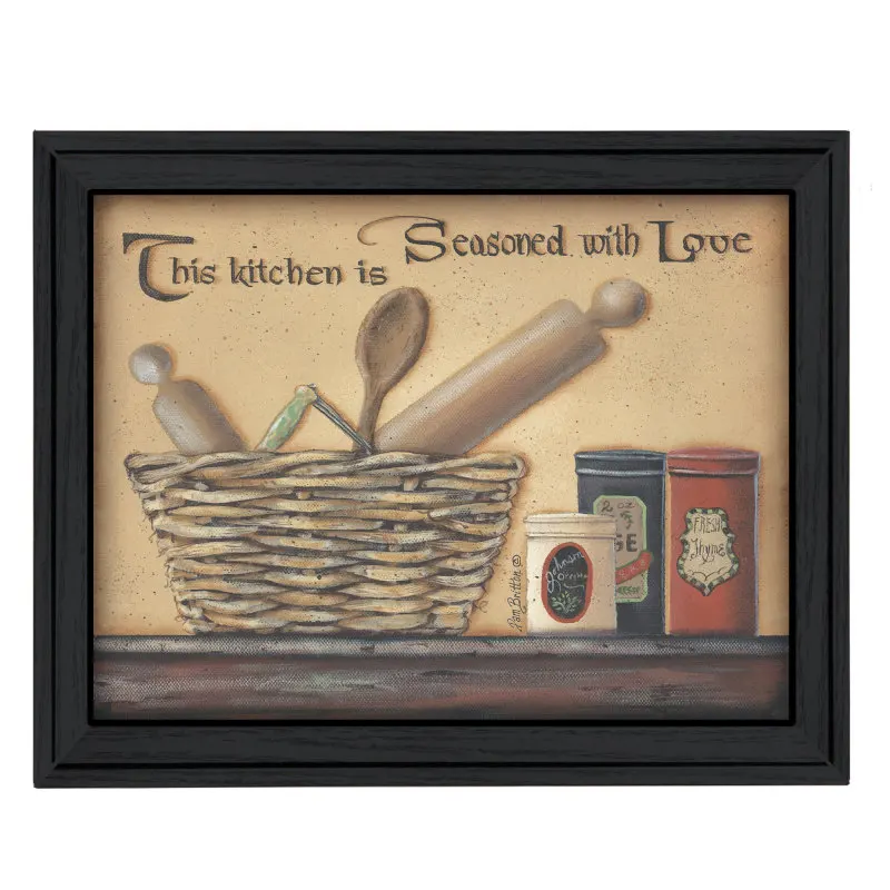 

Seasoned with Love By Pam Britton, Printed Wall Art, Ready To Hang Framed Poster, Black Frame