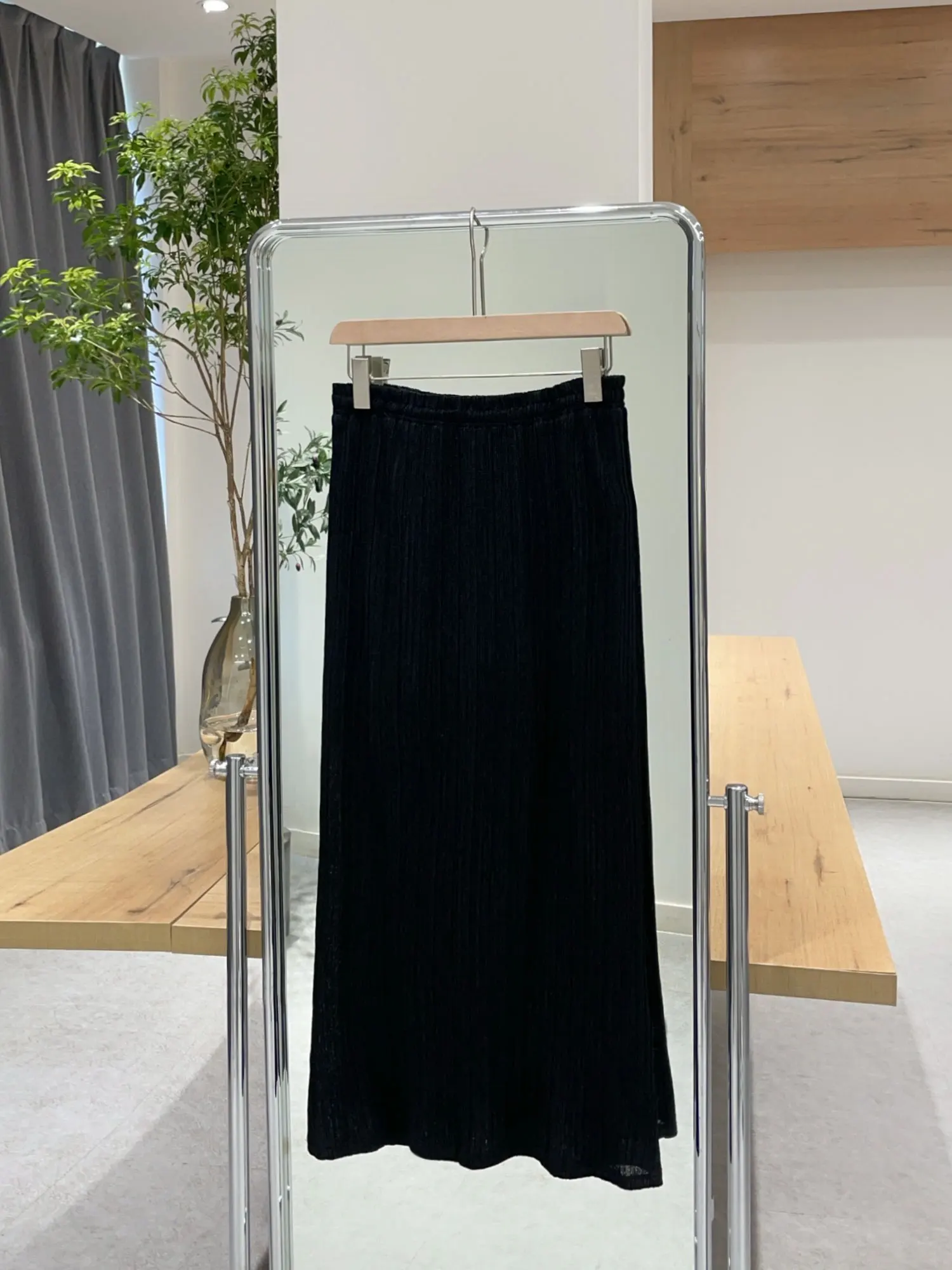 Nok Xiaola 正規ブランド JC 2025年夏 テクスチャストライプ Dストリングスカート 韓国風 スリーブハイウエスト ストレートカット