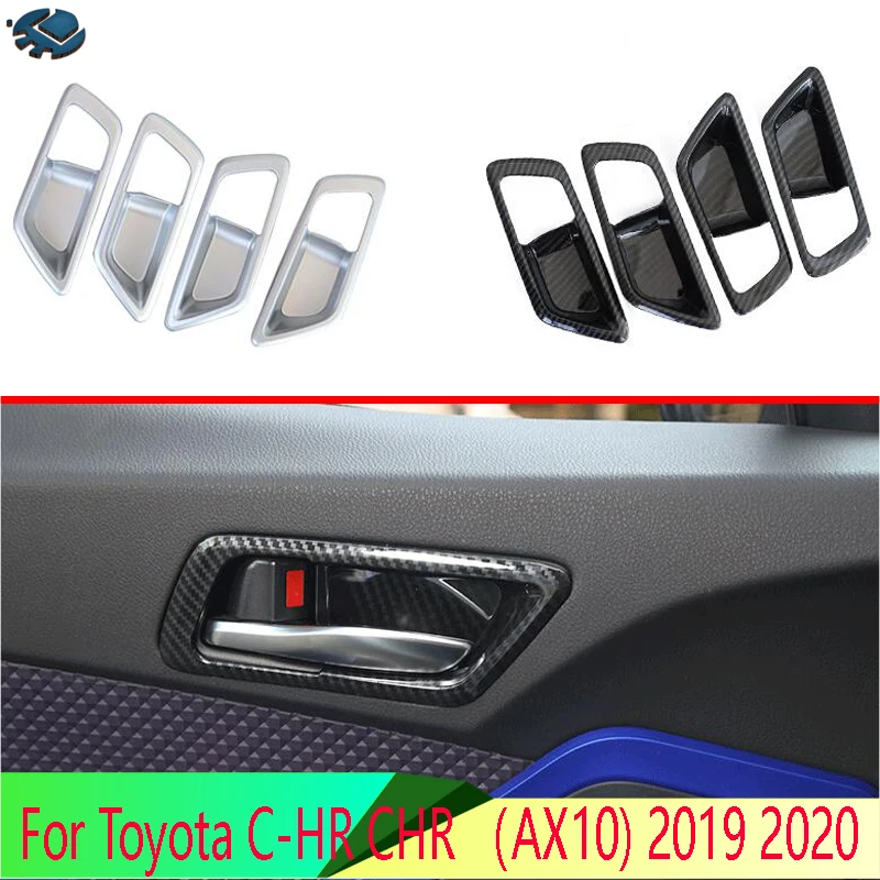 

For Toyota C-HR CHR （AX10) 2019 2020 Car Accessories ABS Chrome Inner Door Handle Cover Catch Bowl Trim Insert Bezel
