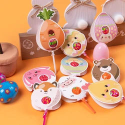 9/18pcs Easter Lollipop Paper Cards cute Bunny egg Carrot DIY Lollipop candy Wrapping Holder Packing Bag Happy Easter Decoration
