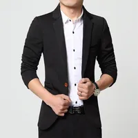 2024 Men Slim fit New Fashion Blazer Suit Jacket Black Blue Red Plus size L to 5XL Male Blazers Mens Coat Wedding Dress 6