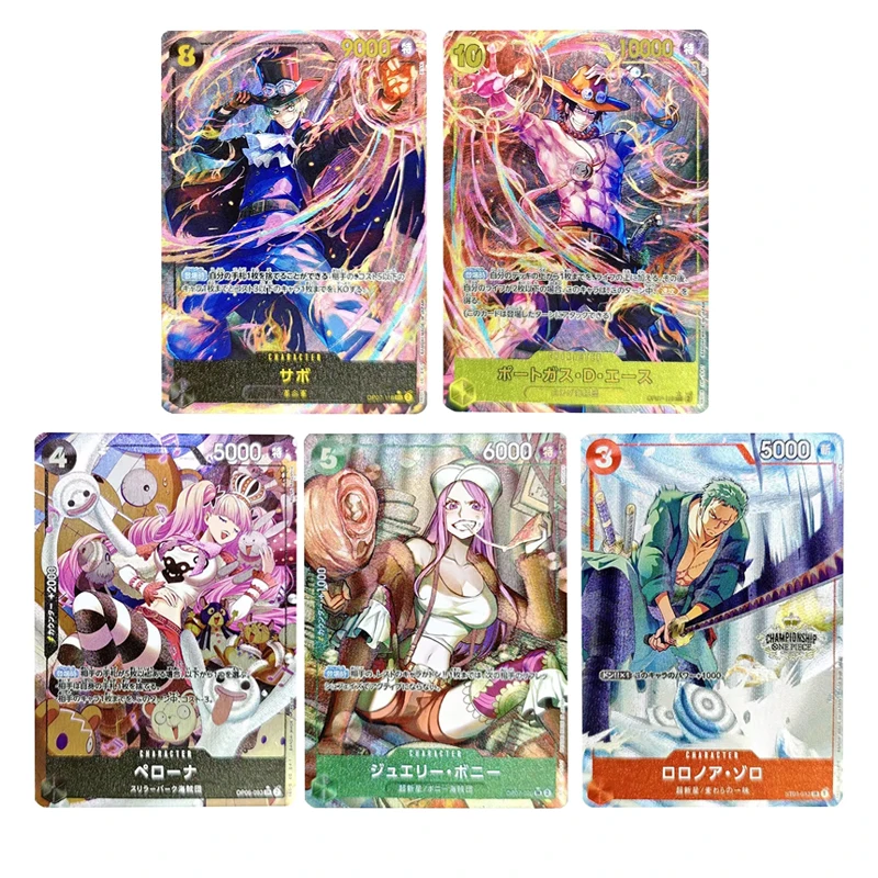 Anime One Piece Diy Opcg Collectible Cards Sabo Portgas D Ace Roronoa Zoro Perona Jewelry Bonney Birthday Gifts Children's Toys