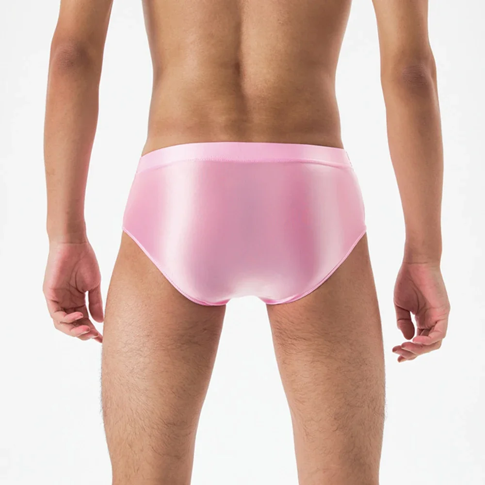 Herren glänzend Satin glänzend nass aussehen Schlüpfer Stretch Slips Herren sexy Unterwäsche Herren dreieckige Höschen Homosexuell Sissy Bulge under pants