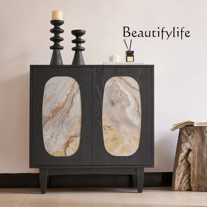 

French retro two-sided side cabinet, antique style, dining side storage, living room, high-end fashion new model