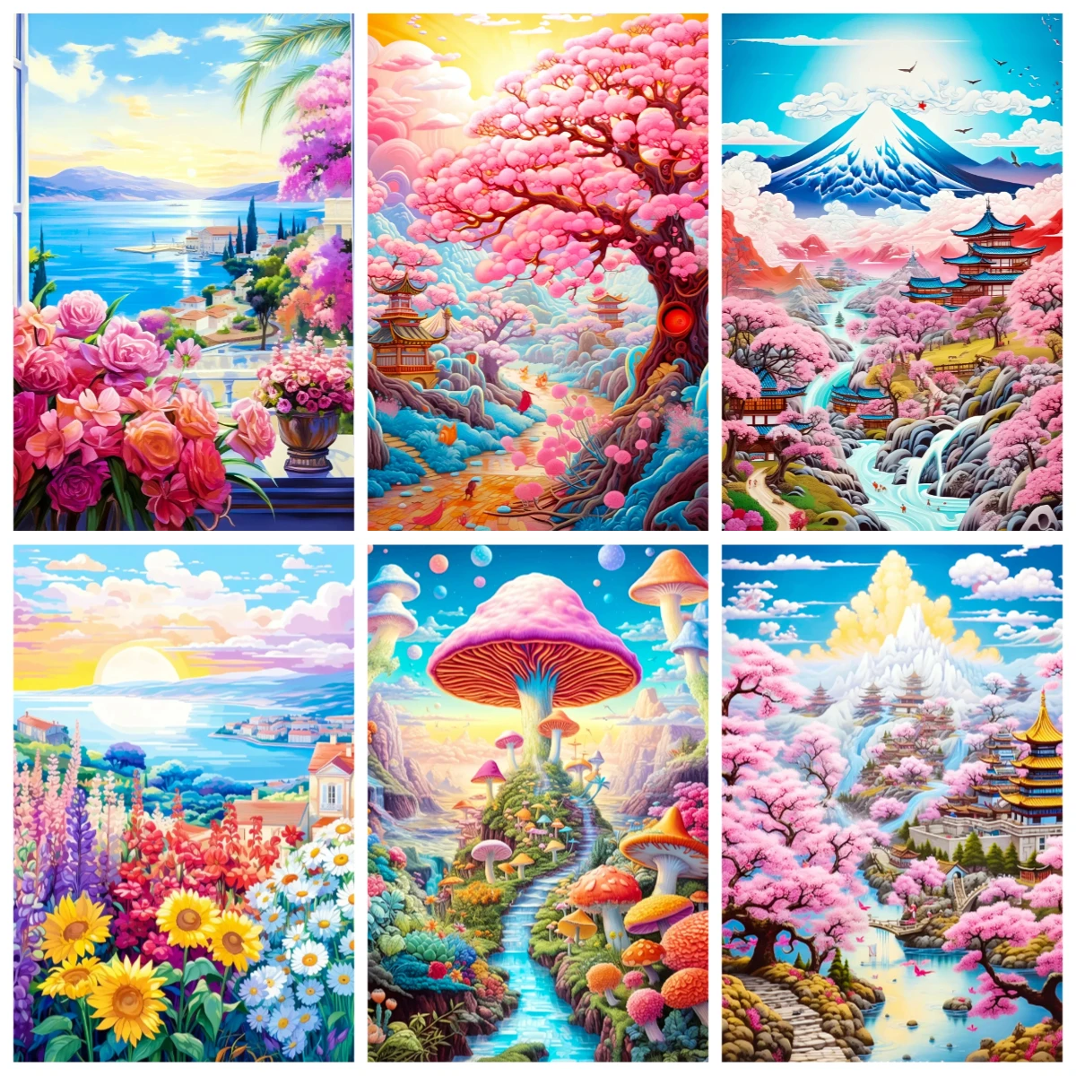Adult Jigsaw Puzzle 1000 Pieces Puzzle Flower  Lake Paper Puzzle Decorative Painting Exercise Brain Thinking