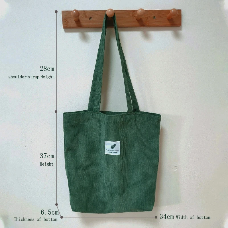 JIOMAY borse in velluto a coste per donna borsa a tracolla femminile morbida conservazione ambientale borsa riutilizzabile per ragazze Shopper Tote