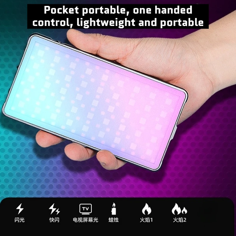 Portable Metal RGB LED Pocket Photography Light, Mini Fill Light for Mobile Live Broadcast Atmosphere Lighting Lamp