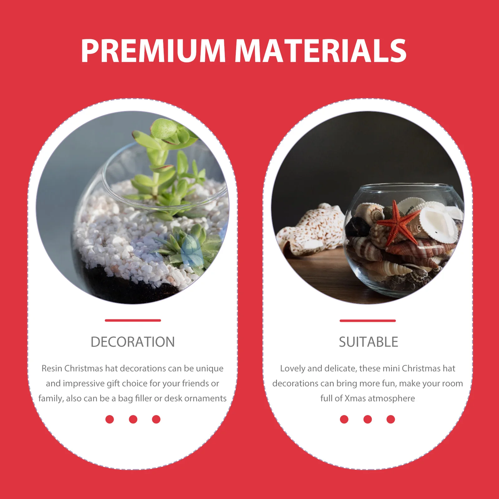 

24Pcs Christmas Hat Ornaments Mini Resin Decorations Lightweight Table Desktop Xmas Crafts Party Bag Fillers Micro Scene