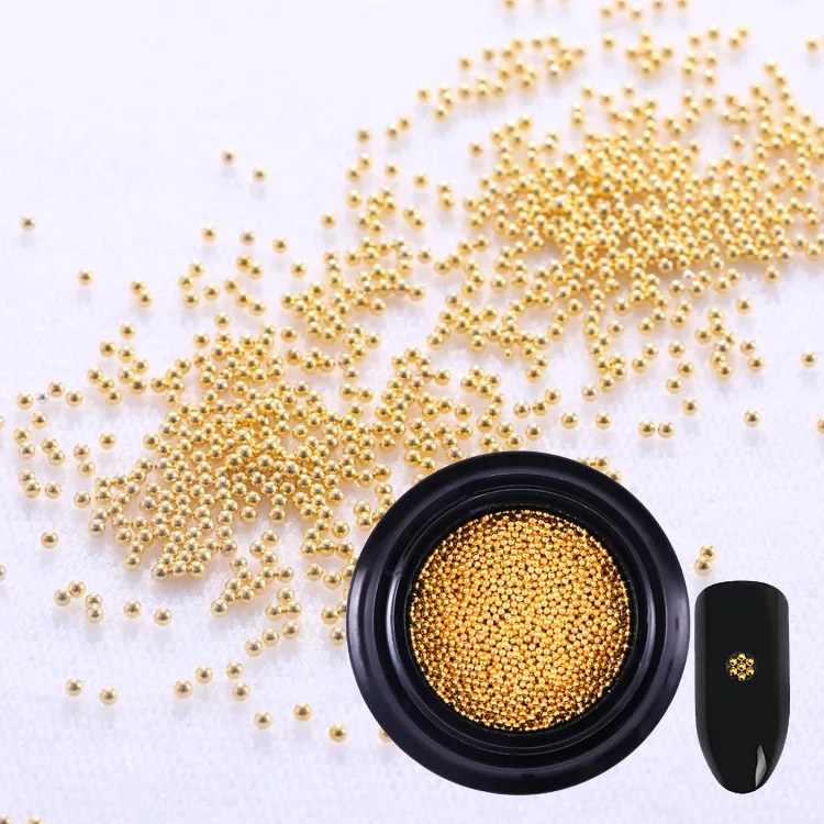 6 Słoików mieszanych rozmiarów Kulki stalowe do zdobienia paznokci w kolorach srebrnym, złotym i innych, Produkty do zdobienia paznokci