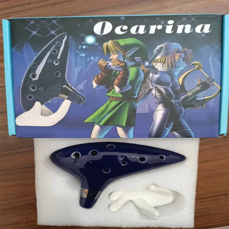 The Legend of Zelda Ocarina of Time 12-hole Alto C Ceramic Flute Action Figures Musical Instruments Toy Gift