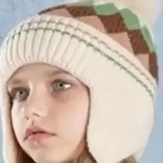 

Зимняя детская вязаная шерстяная шапка с утолщенной бархатной подкладкой, защитная шапка для защиты ушей, теплая шапка-пуловер для мальчиков и девочек