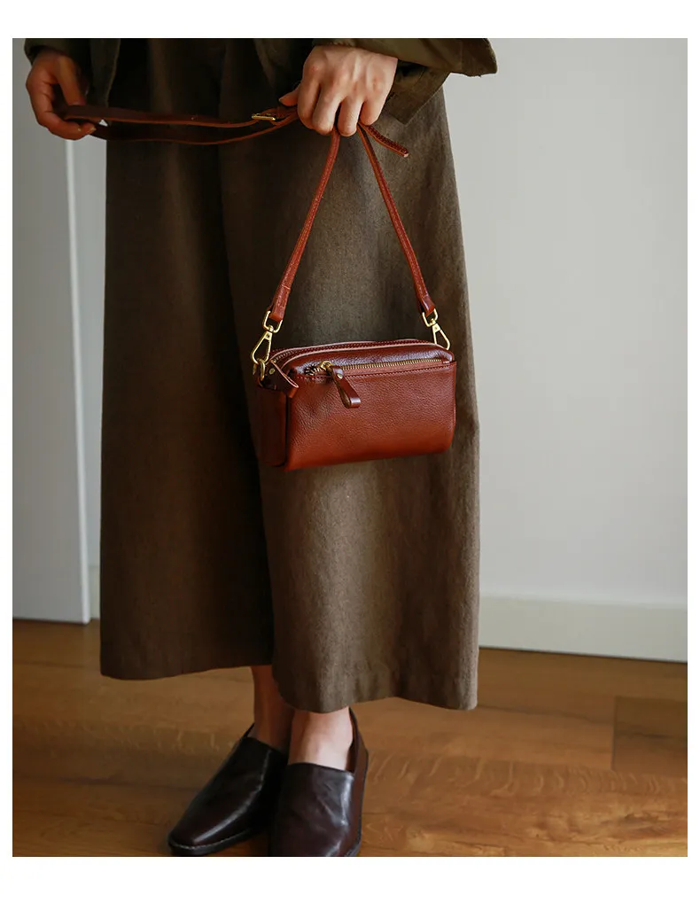 PNDME lässige Vintage-Umhängetasche aus Rindsleder, erste Schicht, Damenhandtasche, modisches Design, handgefertigt, echtes Leder, Damen-Crossbody-Tasche. – Detail 10