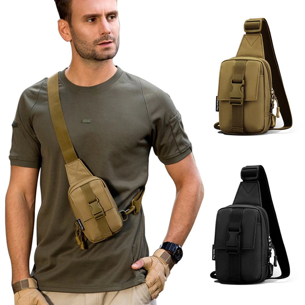 Tactical Chest Bag Outdoors Trekking Pack EDC Sports Bag Shoulder Bag Crossbody Pack Assault Pouch for Hiking Cycling Camping