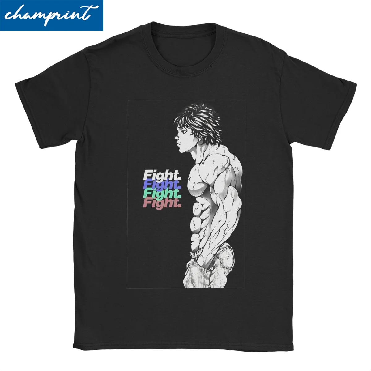 Men Women's Baki The Grappler Aesthetic T Shirt Martial Art Anime 100% Cotton Clothes Leisure Crewneck Tee Shirt Graphic T-Shirt