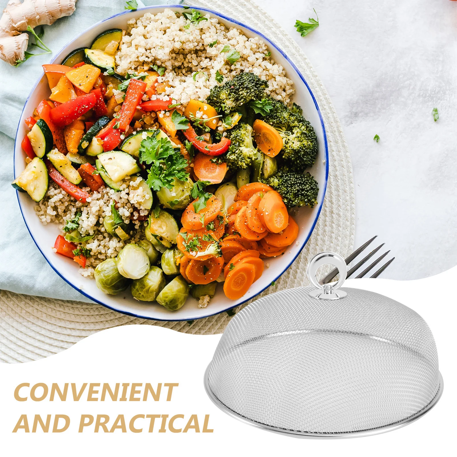 1 قطعة غطاء للطعام من الفولاذ المقاوم للصدأ خيمة قبة مستديرة قابلة للطي للمنزل الشواء التخييم نزهة استخدام غطاء طعام من الفولاذ المقاوم للصدأ