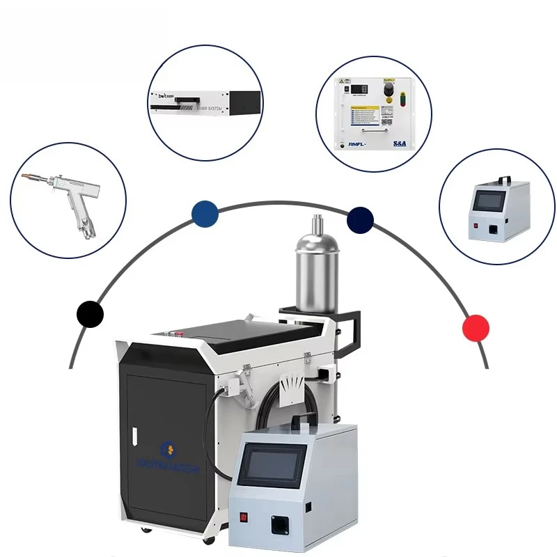 Water-cooled 4 In 1 Handheld 1500W Fiber Laser Welding Machine New Style Laser Welder With Gas Cylinder