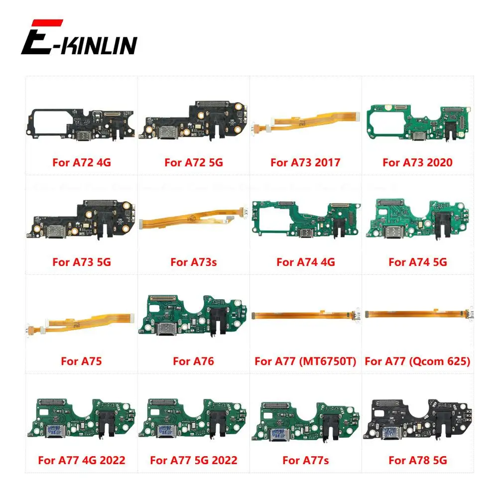 USB Charging Port Dock Plug Connector Charger Board Flex Cable For OPPO A72 A73 A73s A74 A75 A76 A77 A77s A78 4G 5G 2020 2022