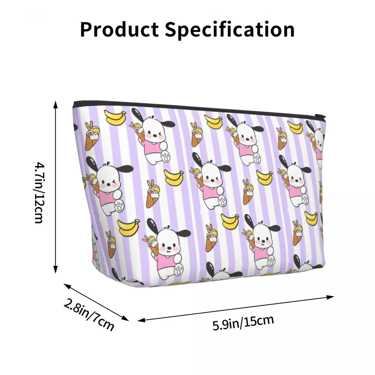 منظمات تخزين لطيفة على شكل كلب كرتوني من Pochacco لتنظيم المكياج وحقائب مستحضرات التجميل غير الرسمية وحقيبة مكياج للفتيات
